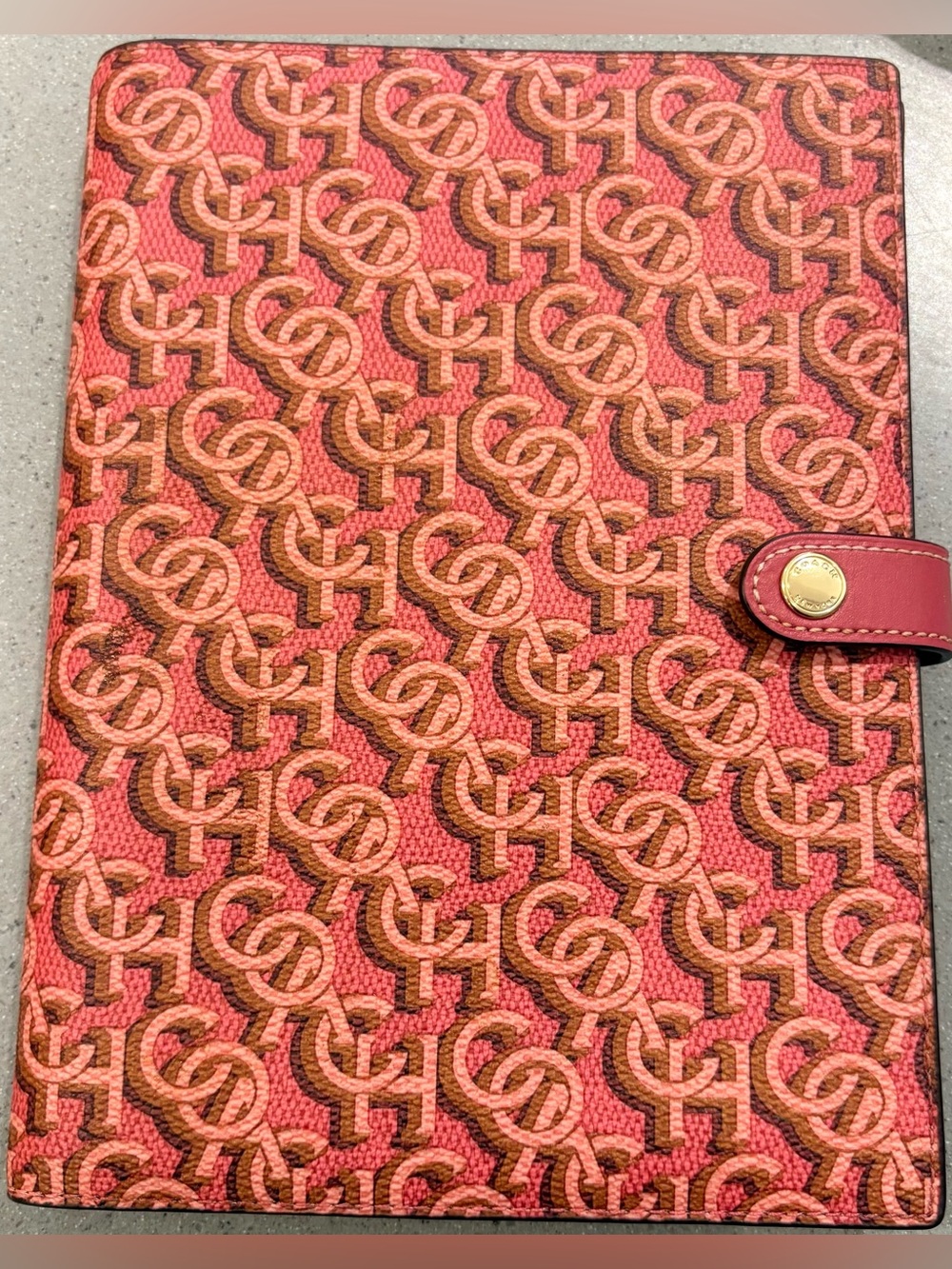 Coach Pink and Red Monogram Canvas Notebook New Never been used